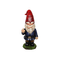 1pce 31cm Bobble Head Rude Finger Garden Gnome Funny Décor Resin