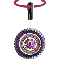 Lotus Flower & Spinner Motor Mandala Metal 3D Hanging Art Colourful Design
