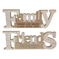 1pce 40cm Family/Friend Decor Plaque Sign Wooden 2 Asstd Natural Inspirational