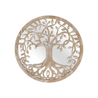 30cm Round Tree of Life with Mirror, Hanging Wall Art, Bohemian Style