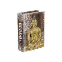 1pce 25cm Gold Buddha Book Box Rustic Mandala Style Notebook Vintage Decor