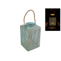 1pce 22cm Duck Egg Blue Lantern With Brushed Gold Lantern Beautiful Hanging Decor