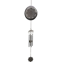 1pce 70cm Mandala Silver Spinner Wind Chime Metal Hanging High Tone Meditation