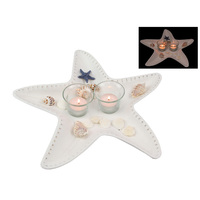 1pce 34cm White Décor Starfish Shell Candle Holder Table Beach House Décor
