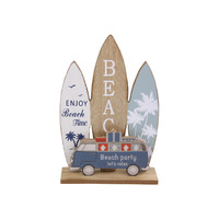 1pce 35cm Beach Surfboard and Camper Van Sign Wall Art Plaque Sign