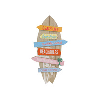 1pce 55cm Beach Surfboard Sign Surfer Sayings Colourful Wall Art Décor