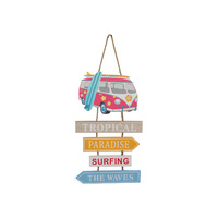 1pce 50cm Beach Campervan Combi Sign Beach Theme Colourful Home Wall Art