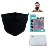 1pce Black Face Mask Protective Includes PM 2.5 Carbon Filter