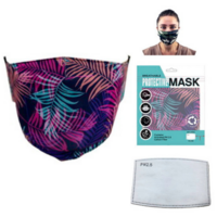1pce Pink Palms Face Mask Protective Includes PM 2.5 Carbon Filter