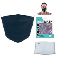 1pce Navy Blue Face Mask Protective Includes PM 2.5 Carbon Filter