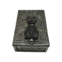 1pce 13cm Black Cat Spirit Themed Box Resin Trinket, Jewellery Holder Cute Gift