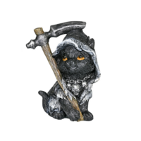 10cm Gothic Black Cat Look Right Witch Grim Merchant Resin Cute Gift