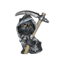 10cm Gothic Black Cat Left Look Witch Grim Merchant Resin Cute Gift Décor