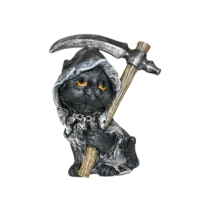 10cm Gothic Black Cat Left Look Witch Grim Merchant Resin Cute Gift Dรฉcor