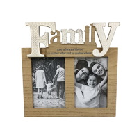 1pce 25.5cm Twin Family Photo Frame Inspirational Quote Home Decor Ornament