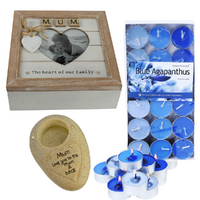 Mothers Day Gift Set Trinket Box, Rock Tea light Holder, 36pce Candles