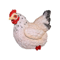 1pce 36cm White Sitting Hen Chicken Garden Ornament Resin Outdoor Very Detailed