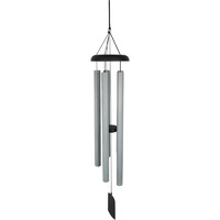 112cm Metal Silver & Grey Column Harmonious Hanging Wind Chime