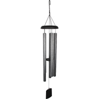 112cm Wind Chime Dark Grey Column Design Metal Harmonious Tuned