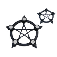 1pce 40cm Black Pentagram Tealight/Incense Holder Table Witchcraft Spiritual