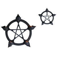 1pce 40cm Black Pentagram Tealight/Incense Wall Hanger Witchcraft Spiritual