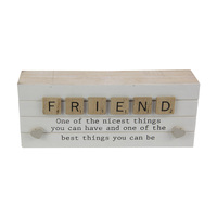 Friend Inspirational Wooden Block Gift 20cm Ornament Boho Decoration