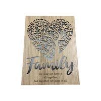 40cm Tree of Life & Heart Mirror Wall Art with Family Message Inspirational Wood