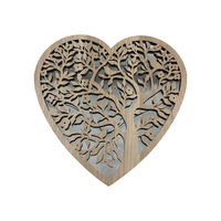 30cm Heart & Tree of Life Mirror Wall Art, Wooden Mdf, Home Decor