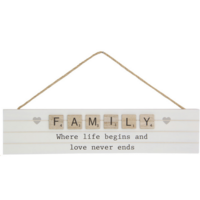 1pce 35cm White Hanging Family Inspirational Plaque Life Natural Boho