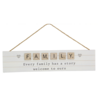 1pce 35cm White Hanging Family Inspirational Plaque Story Natural Boho