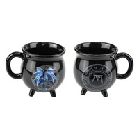 1pce Black Ceramic Blue Dragon Temperature Colour Changing Mug/Cup Witchcraft 