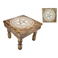 1pce 30x25cm Natural Celtic Pentagram Wooden Table Witchcraft Ornament
