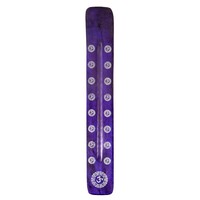 1pce 25cm Purple Incense Holder Chakra Zen Themed Wooden Ash Catcher