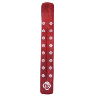 1pce 25cm Red Incense Holder Chakra Zen Themed Wooden Ash Catcher