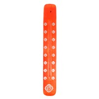25cm Fluro Orange Incense Holder Chakra Zen Themed Wooden Ash Catcher