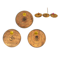 Set of 3 10cm Incense/Cone Burner Round Aromatherapy Zen Spiritual