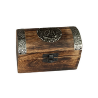 Chest Box for Trinkets Buddha Metal Engraved Wooden 13x8cm 1 Piece