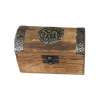 Chest Box for Trinkets Elephant Metal Engraved Wooden 13x8cm 1 Piece