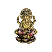 1pce 20cm Gold Ganesh Lord Buddha Spiritual Resin Home Decor Indian Hindu 