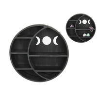 35cm Black Wall Hanging Wiccan Triple Moon Shelf Home Decor Ornament