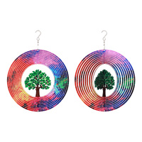 Rainbow Spinner Tree of Life Metal 3D Hanging Art Colourful Design 1pce 25cm
