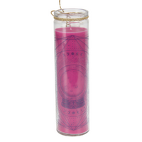 Candle Gypsy Ball Design Pink 300g Scented Wax Glass Tall Shape 20cm
