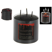 Black Vampire Tears Pillar Candle 300g - Bleeds Red Wax when Burning 8cm