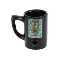 13cm High Mug Marijuana Leaf Design with Cone Feature Billy Gift Decor