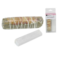 2pce Love Energy Kit Smudge Stick & Selenite Crystal