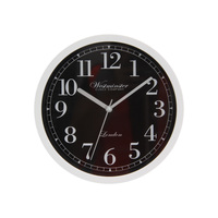 22cm Clock Black & White Small Easy Hang Office or Home Wall Art