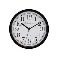 22cm Clock Black Simple & Small Easy Hang Office or Home Wall Art