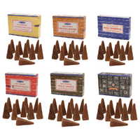 60 Backflow Incense Cones Set Satya Original Scents 6 Packs Bundle