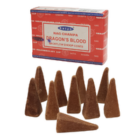 10 Backflow Incense Cones Satya Dragons Blood Scented 1 Pack