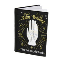 Black Palm Reading Velvet/Spell Writing Book 21cm Journal Notebook (8x6")